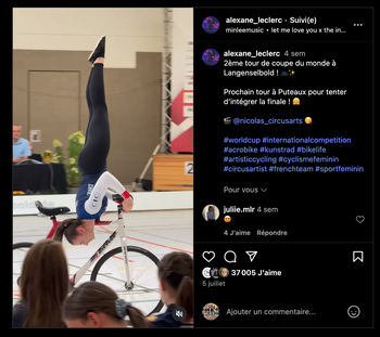 Alexane Leclerc en pleine compétition internationale — Crédit : @alexane_leclerc